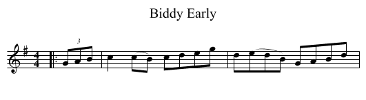 Biddy Early - staff notation