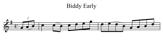 Biddy Early - staff notation