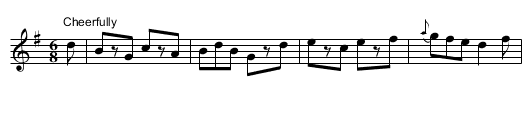 Biddy is My Darling - staff notation