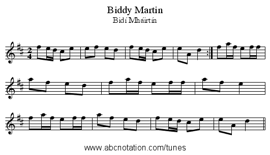 Biddy Martin - staff notation