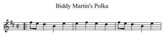 Biddy Martin's Polka - staff notation