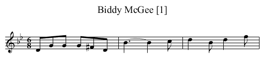 Biddy McGee [1] - staff notation
