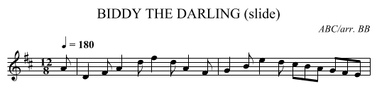 BIDDY THE DARLING (slide) - staff notation