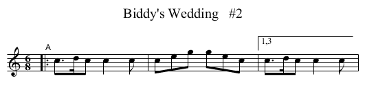Biddy's Wedding   #2 - staff notation