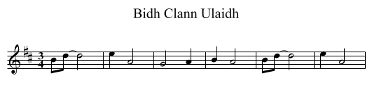 Bidh Clann Ulaidh - staff notation