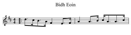 Bidh Eoin - staff notation
