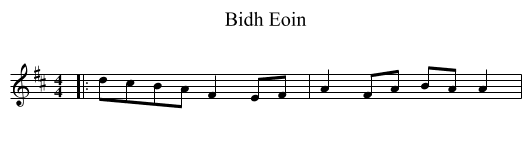 Bidh Eoin - staff notation