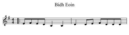 Bidh Eoin - staff notation