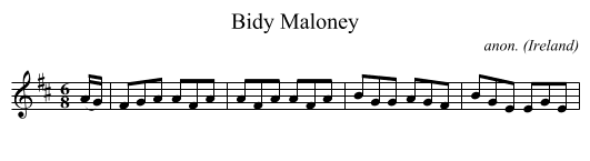 Bidy Maloney - staff notation
