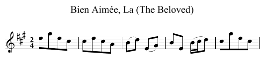 Bien Aimée, La (The Beloved) - staff notation