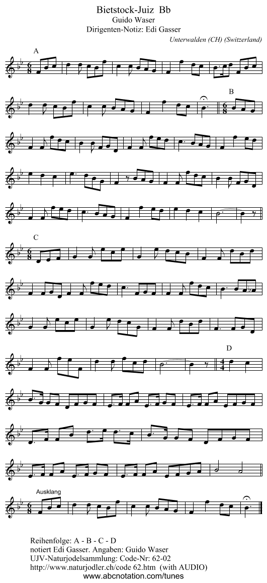 Bietstock-Juiz Bb - staff notation