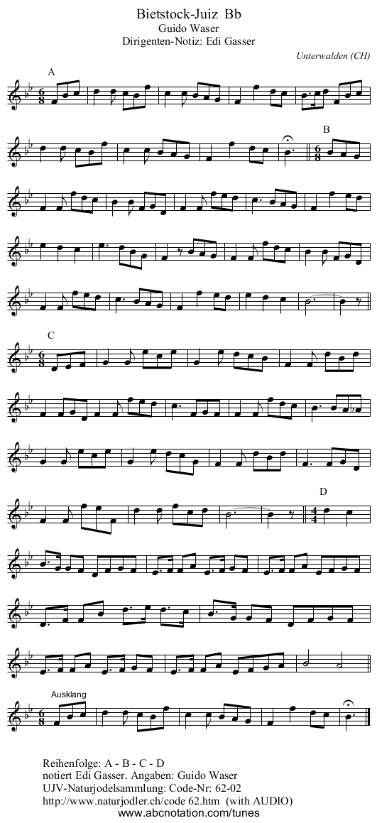 Bietstock-Juiz Bb - staff notation