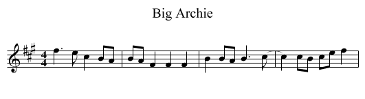 Big Archie - staff notation