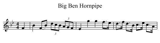Big Ben Hornpipe - staff notation