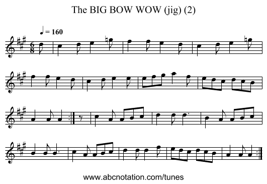 BIG BOW WOW (jig) (2), The - staff notation
