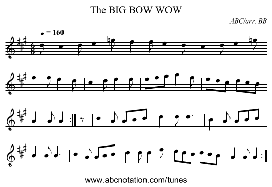BIG BOW WOW, The - staff notation