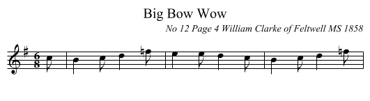 Big Bow Wow - staff notation
