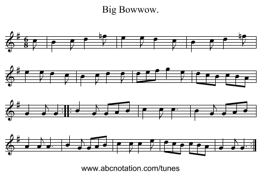 Big Bowwow. - staff notation
