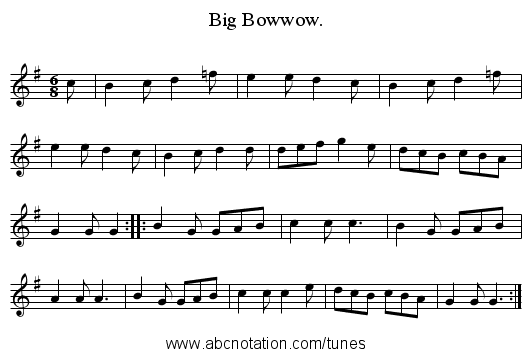 Big Bowwow. - staff notation