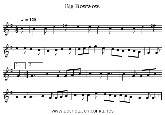 Big Bowwow. - staff notation