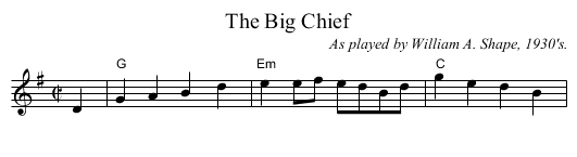 Big Chief, The - staff notation