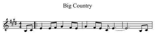 Big Country - staff notation
