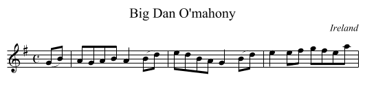 Big Dan O'mahony - staff notation