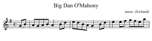 Big Dan O'Mahony - staff notation