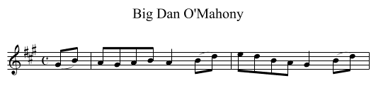 Big Dan O'Mahony - staff notation