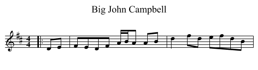 Big John Campbell - staff notation