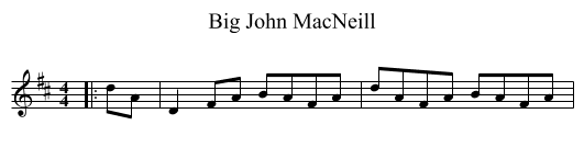 Big John MacNeill - staff notation
