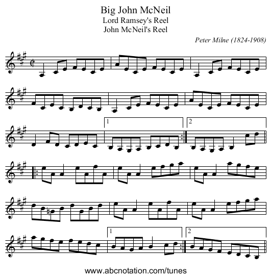 Big John McNeil - staff notation