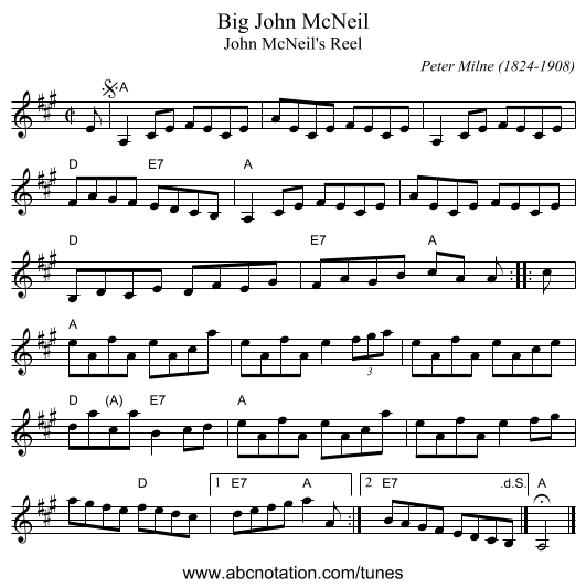 Big John McNeil - staff notation