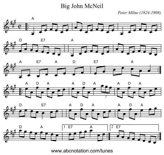 Big John McNeil - staff notation