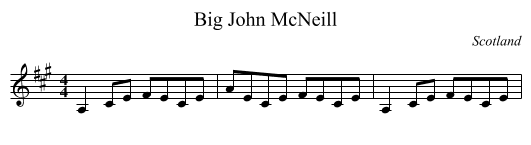 Big John McNeill - staff notation