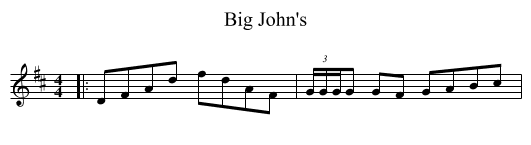 Big John's - staff notation