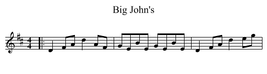 Big John's - staff notation