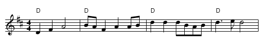 Big Liza Jane - staff notation