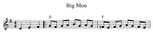 Big Mon - staff notation