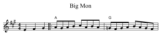 Big Mon - staff notation