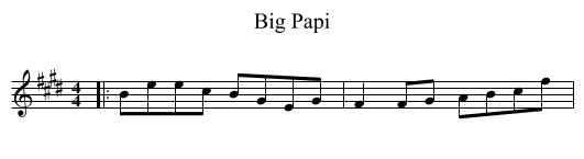 Big Papi - staff notation