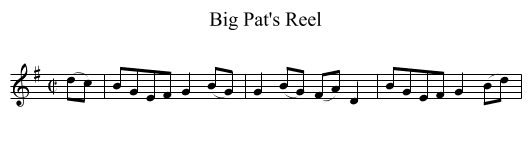Big Pat's Reel - staff notation