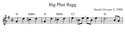 Big Phat Ragg - staff notation