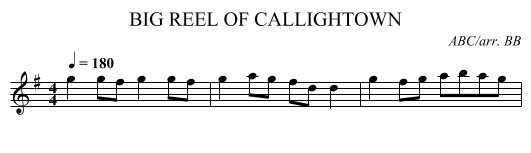 BIG REEL OF CALLIGHTOWN - staff notation