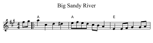 Big Sandy River - staff notation