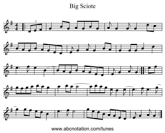 Big Sciote - staff notation