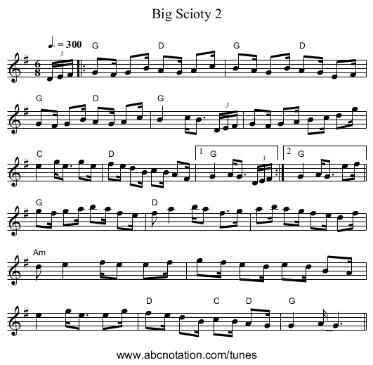 Big Scioty 2 - staff notation