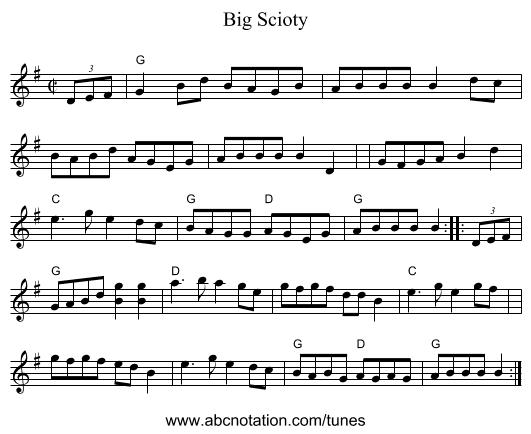 Big Scioty - staff notation