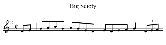 Big Scioty - staff notation