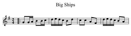Big Ships - staff notation